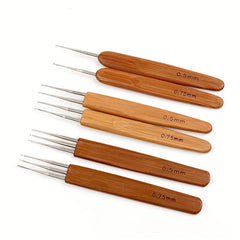 Bamboo Crochet Needles for Dreadlocks Braids 0.5mm 0.75mm 1.0mm