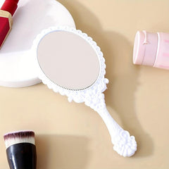 Antique Flower Handheld Mirror for Girls Travel Makeup Beauty
