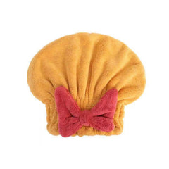Bowknot Decor Hair Drying Cap Microfiber Towel