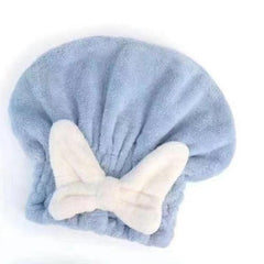 Bowknot Decor Hair Drying Cap Microfiber Towel