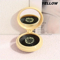 Circular Travel Comb With Mirror Foldable Mini Comb With Makeup Mirror