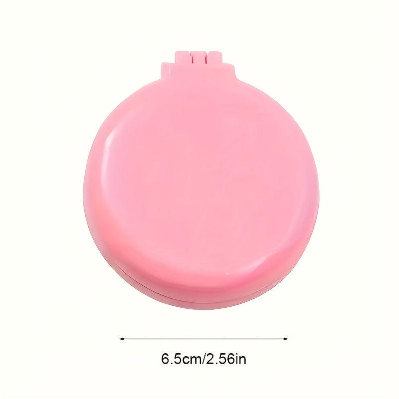Circular Travel Comb With Mirror Foldable Mini Comb With Makeup Mirror