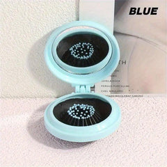 Circular Travel Comb With Mirror Foldable Mini Comb With Makeup Mirror