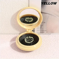 Circular Travel Comb With Mirror Foldable Mini Comb With Makeup Mirror
