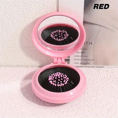 Circular Travel Comb With Mirror Foldable Mini Comb With Makeup Mirror