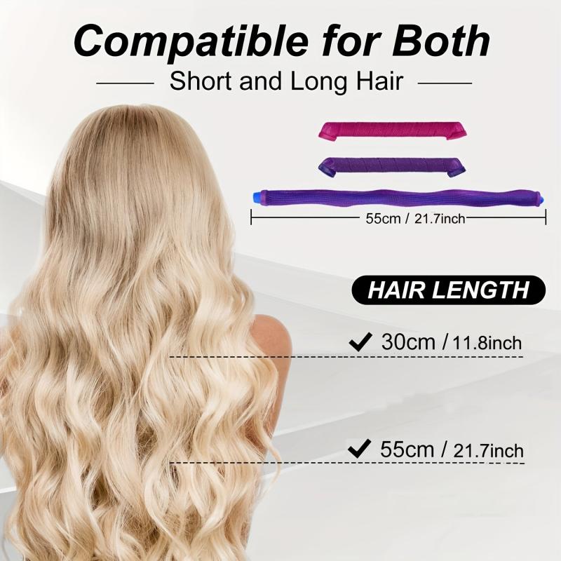 18/30pcs Magic Hair Curlers Heatless Spiral Rollers with Hooks
