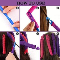 18/30pcs Magic Hair Curlers Heatless Spiral Rollers with Hooks
