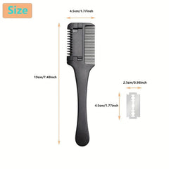 Hair Cutter Comb Hair Thinner Razor Comb With 10 Replacement Razors