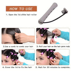 12pcs Grey Hair Perm Rods Set Hair Rollers Cold Rods Perming Rods DIY