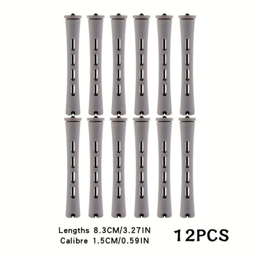 12pcs Grey Hair Perm Rods Set Hair Rollers Cold Rods Perming Rods DIY