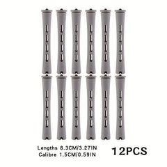 12pcs Grey Hair Perm Rods Set Hair Rollers Cold Rods Perming Rods DIY