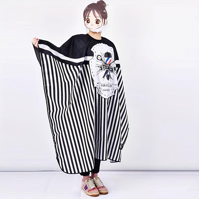 Striped Hair Cutting Cape Waterproof Barber Salon Hair Styling Cloak