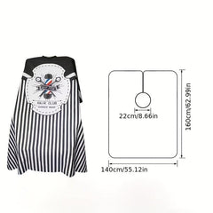Striped Hair Cutting Cape Waterproof Barber Salon Hair Styling Cloak