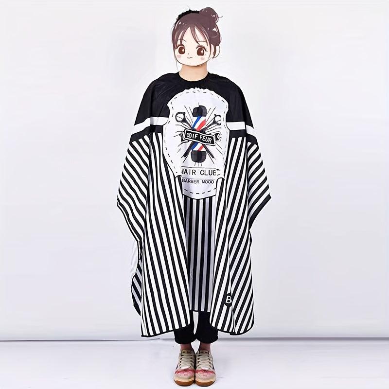 Striped Hair Cutting Cape Waterproof Barber Salon Hair Styling Cloak