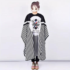 Striped Hair Cutting Cape Waterproof Barber Salon Hair Styling Cloak