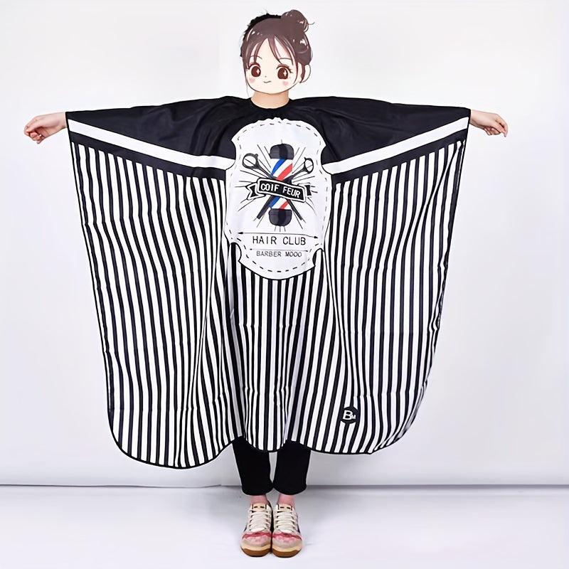 Striped Hair Cutting Cape Waterproof Barber Salon Hair Styling Cloak