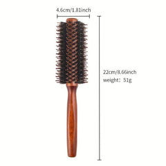 Boar Bristle Hair Brush Wooden Handle Detangle Style Hair