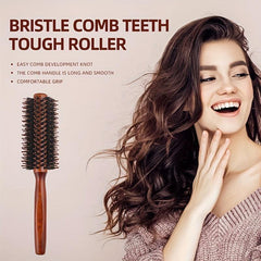 Boar Bristle Hair Brush Wooden Handle Detangle Style Hair