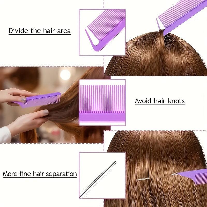 8pcs Hair Brushes Set With Topsy Tail Tools and Rat Tail Combs