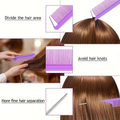 8pcs Hair Brushes Set With Topsy Tail Tools and Rat Tail Combs