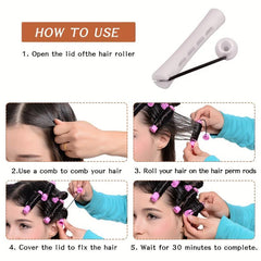 12pcs Heatless Hair Perm Rods Set Rollers Cold Rods Perming Curlers