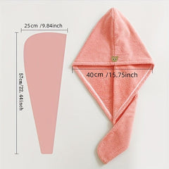 2pcs Microfiber Hair Towel Cap Fast Drying Head Wrap
