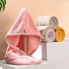 2pcs Microfiber Hair Towel Cap Fast Drying Head Wrap