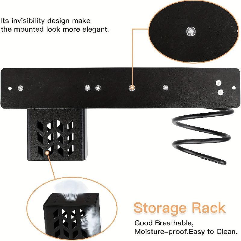 Wall Mounted Hair Dryer Holder Bathroom Organizer