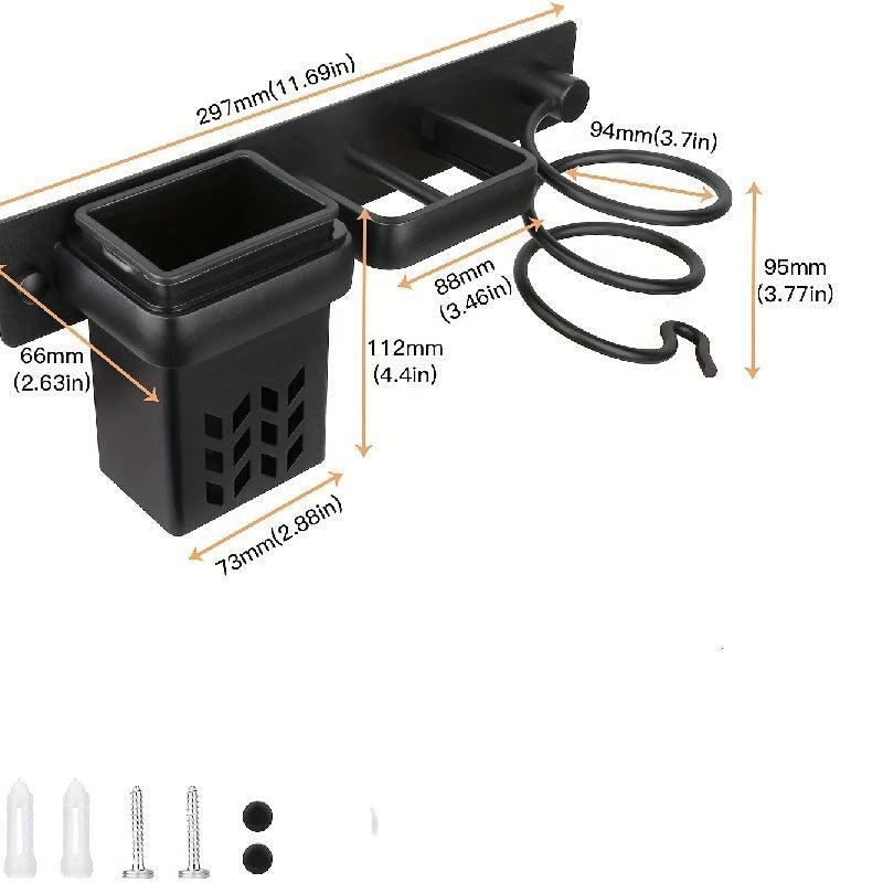 Wall Mounted Hair Dryer Holder Bathroom Organizer