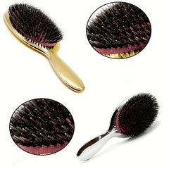 Boar Bristle Hairdressing Comb Paddle Scalp Massage Hair Comb