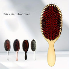 Boar Bristle Hairdressing Comb Paddle Scalp Massage Hair Comb