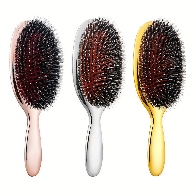 Boar Bristle Hairdressing Comb Paddle Scalp Massage Hair Comb