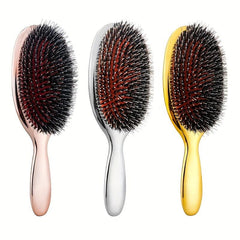 Boar Bristle Hairdressing Comb Paddle Scalp Massage Hair Comb