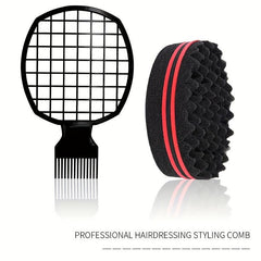 Hair Sponge Brush And Twist Comb Set for Curly Hair Updos