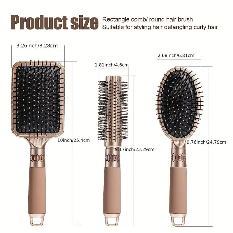 Hair Brush Set Anti Static Detangling Hairdressing Round Curling Brush