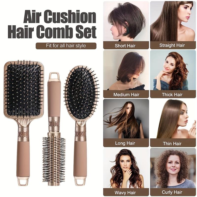 Hair Brush Set Anti Static Detangling Hairdressing Round Curling Brush