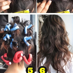 10pcs No Heat Hair Curlers Soft Foam Twist Curls Hair Styling Tool