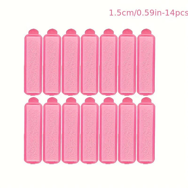 Pink Foam Self Grip Hair Curlers Flexible DIY Hair Styling Tools