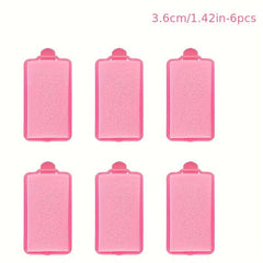 Pink Foam Self Grip Hair Curlers Flexible DIY Hair Styling Tools