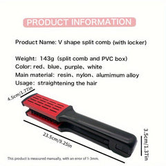 V Shape Hair Straightener Comb Flat Brush Ceramic With Nylon Bristles