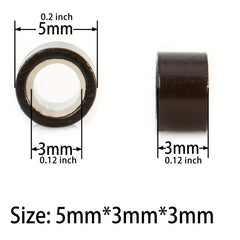 500pcs Silicone Lined Copper Micro Rings for Hair Extensions 5x3x3mm