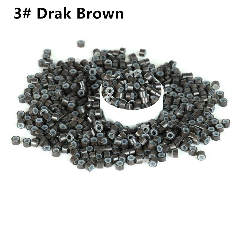 500pcs Silicone Lined Copper Micro Rings for Hair Extensions 5x3x3mm