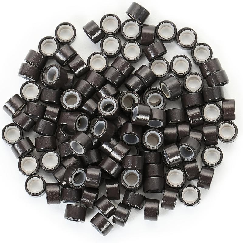 500pcs Silicone Lined Copper Micro Rings for Hair Extensions 5x3x3mm