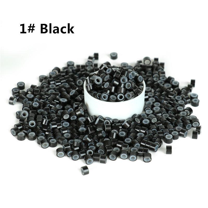 500pcs Silicone Lined Copper Micro Rings for Hair Extensions 5x3x3mm