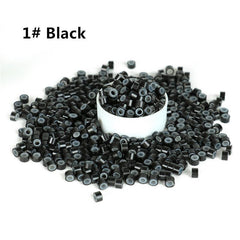 500pcs Silicone Lined Copper Micro Rings for Hair Extensions 5x3x3mm