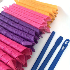 40pcs Spiral Hair Curlers Long Hair Heatless Rollers Styling Kit