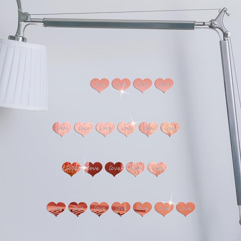 10pcs Love Heart 3D Mirror Wall Sticker Removable Mural Decal for Kids Bedroom