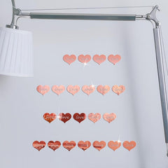10pcs Love Heart 3D Mirror Wall Sticker Removable Mural Decal for Kids Bedroom