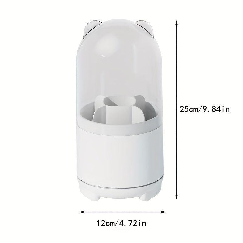 360 Degree Rotation Makeup Brush Holder with Lid