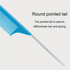 5pcs Rat Tail Combs Metal Long Pin Rat Tail Teasing Combs